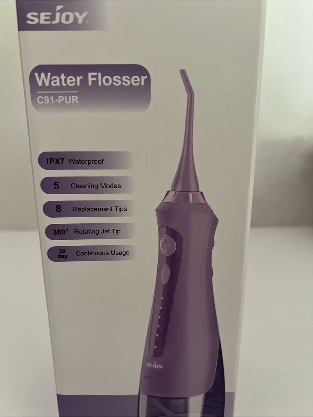 Sejoy Purple Water Flosser C91-PUR - Portable Oral Irrigator